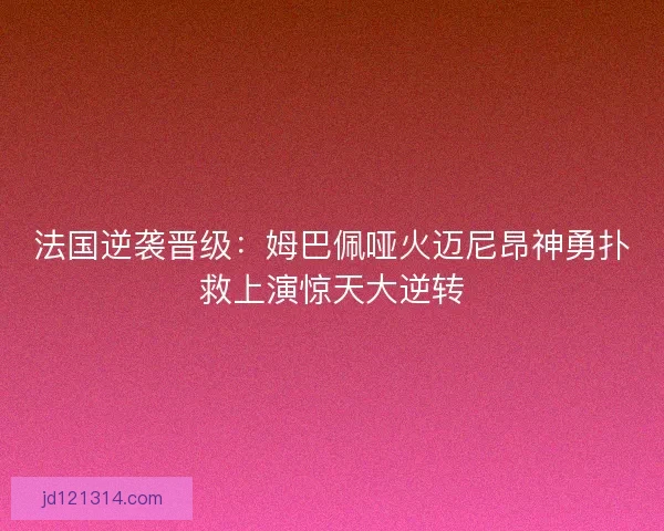 法国逆袭晋级：姆巴佩哑火迈尼昂神勇扑救上演惊天大逆转