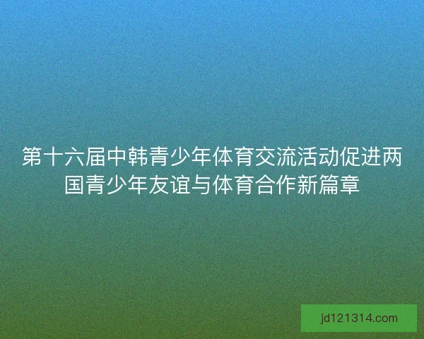 第十六届中韩青少年体育交流活动促进两国青少年友谊与体育合作新篇章